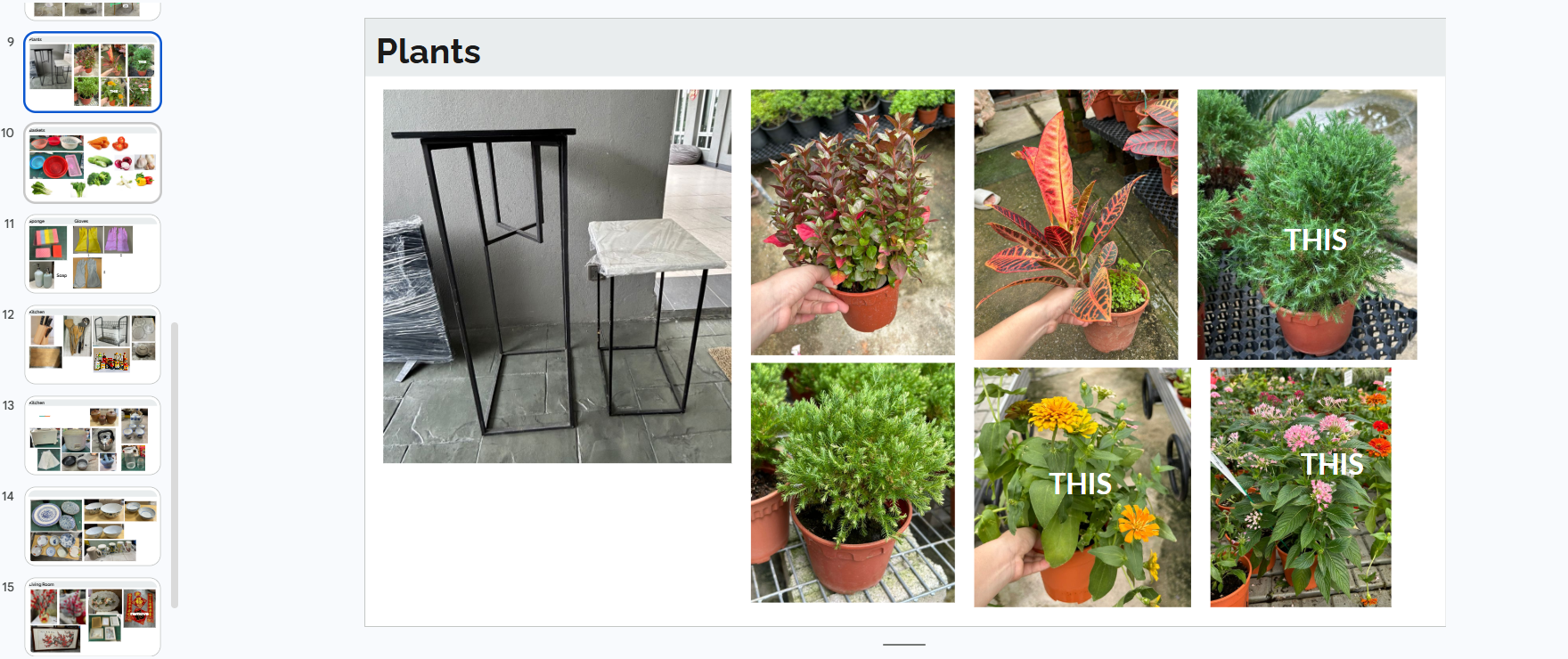 proposed props by production team